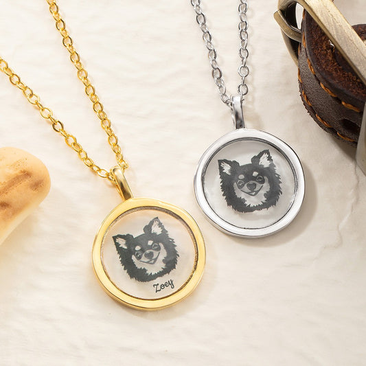 Custom Pet Portrait Necklace