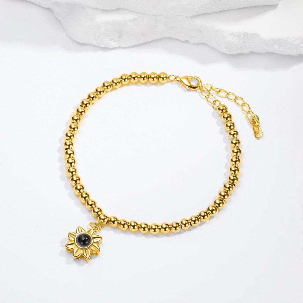 Custom Photo Projection Sunflower Bracelet