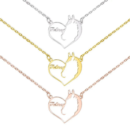 Custom Pet Heart Name Necklace