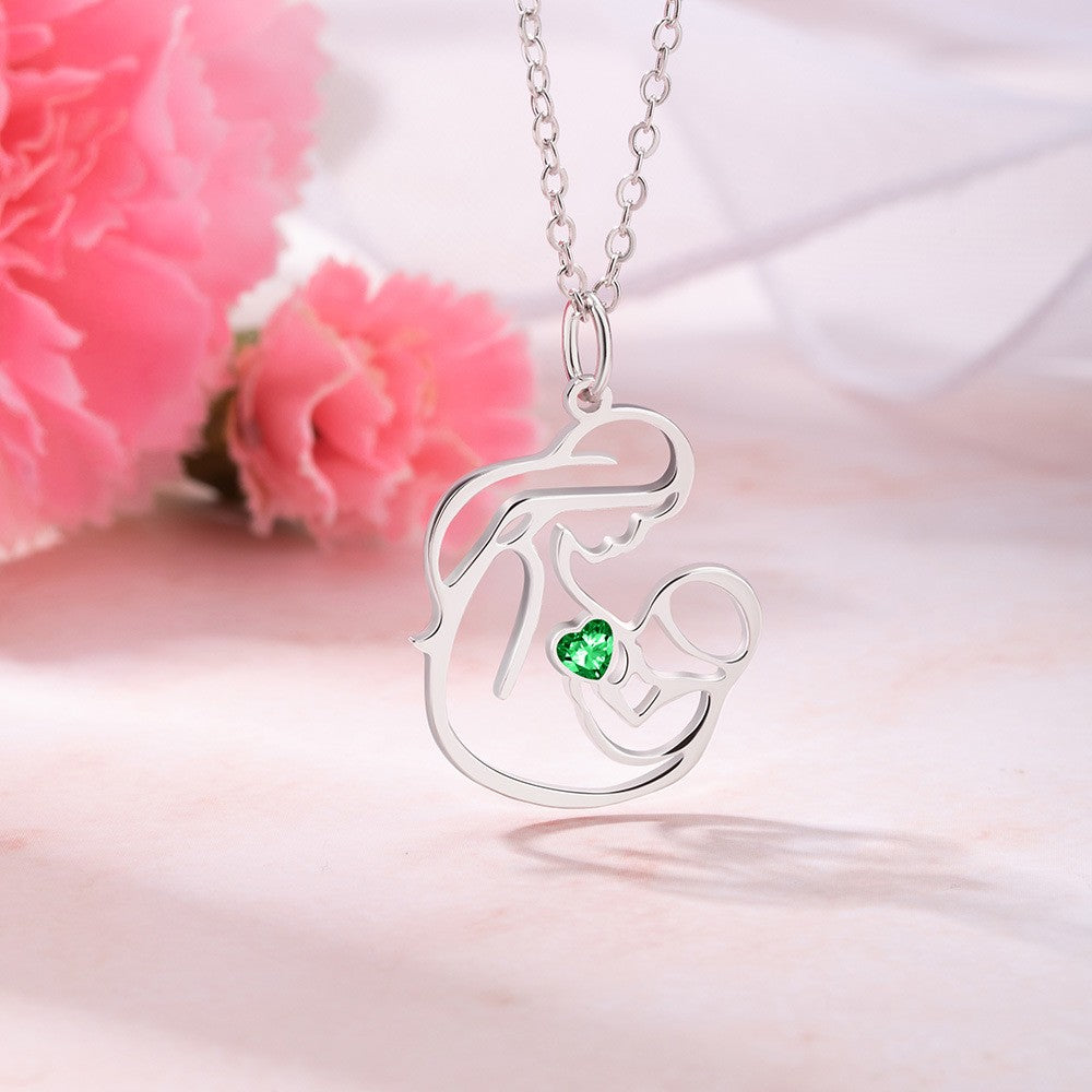 Mom & Baby Birthstone Necklace