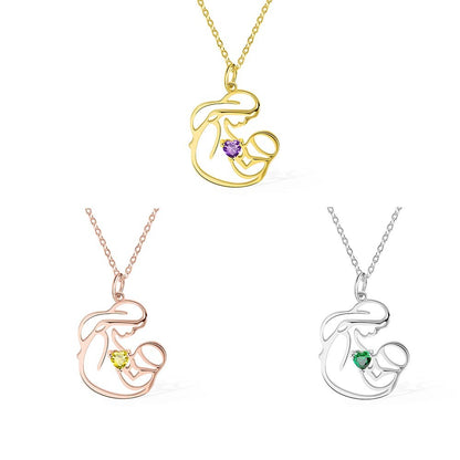 Mom & Baby Birthstone Necklace