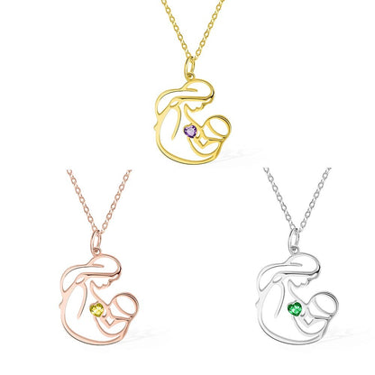 Mom & Baby Birthstone Necklace