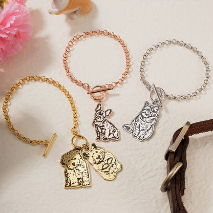 Custom Engraved Pet Portrait Bracelet