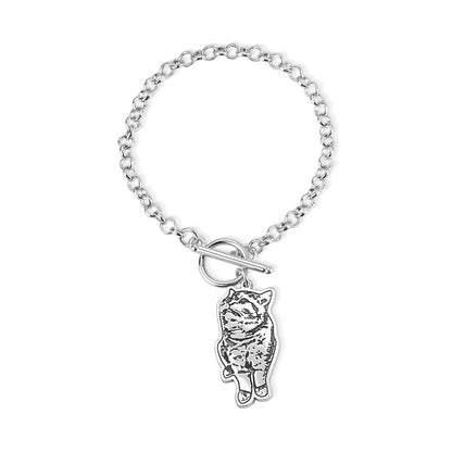 Custom Engraved Pet Portrait Bracelet