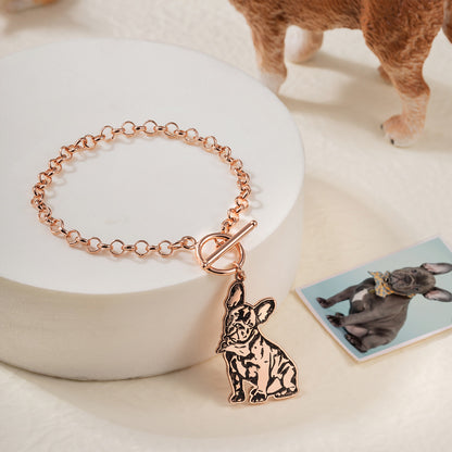 Custom Engraved Pet Portrait Bracelet