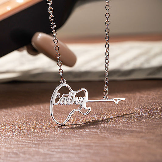 Personalized Guitar Name Necklace