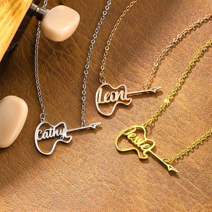 Personalized Guitar Name Necklace