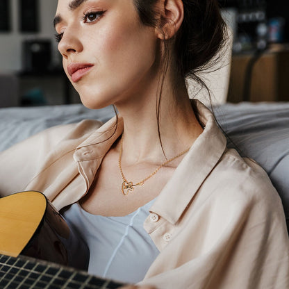 Personalized Guitar Name Necklace