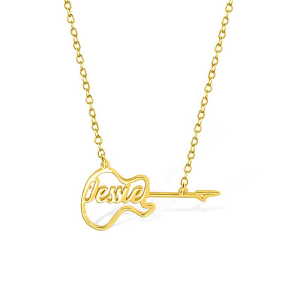 Personalized Guitar Name Necklace