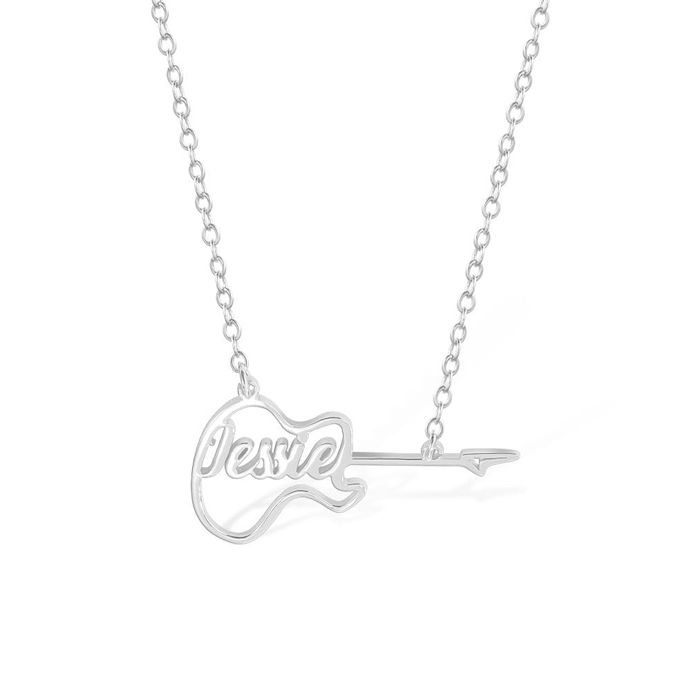 Personalized Guitar Name Necklace