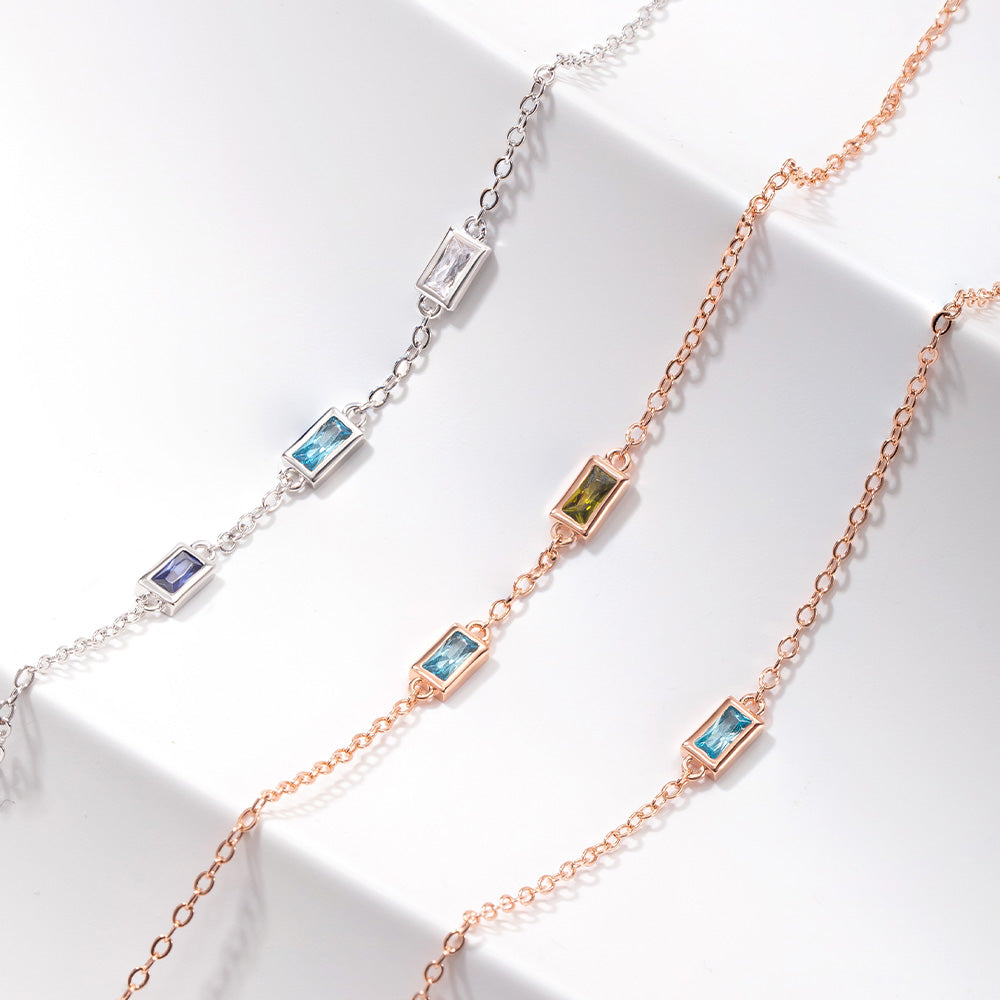 Dainty Combined Birthstone Necklace