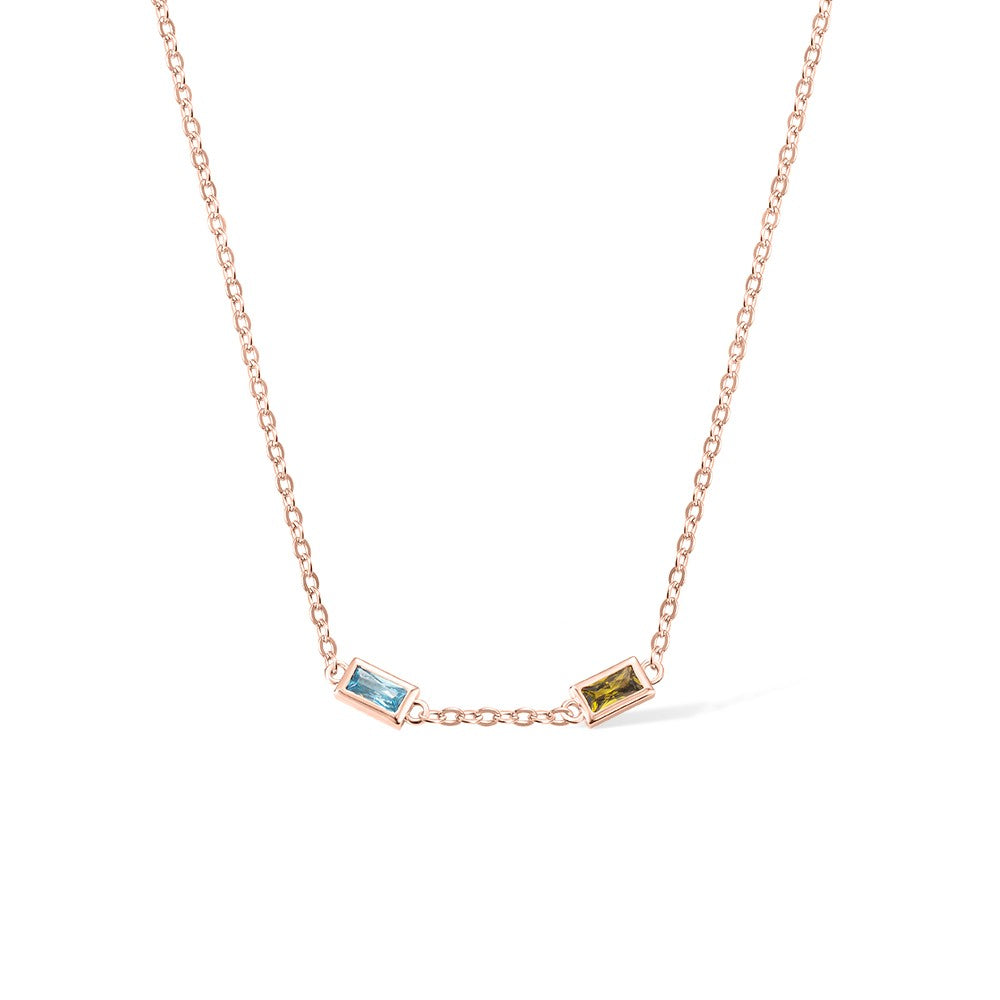 Dainty Combined Birthstone Necklace