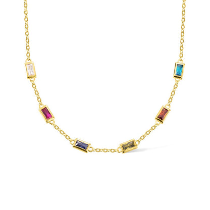 Dainty Combined Birthstone Necklace