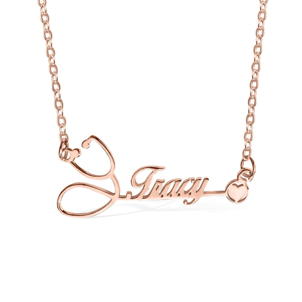 Personalized Stethoscope Name Necklace