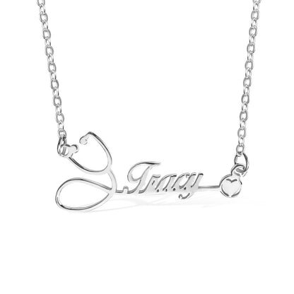 Personalized Stethoscope Name Necklace