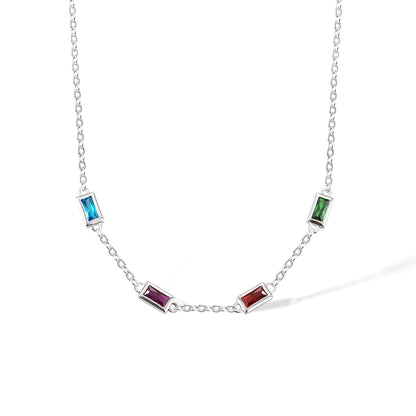 Dainty Combined Birthstone Necklace