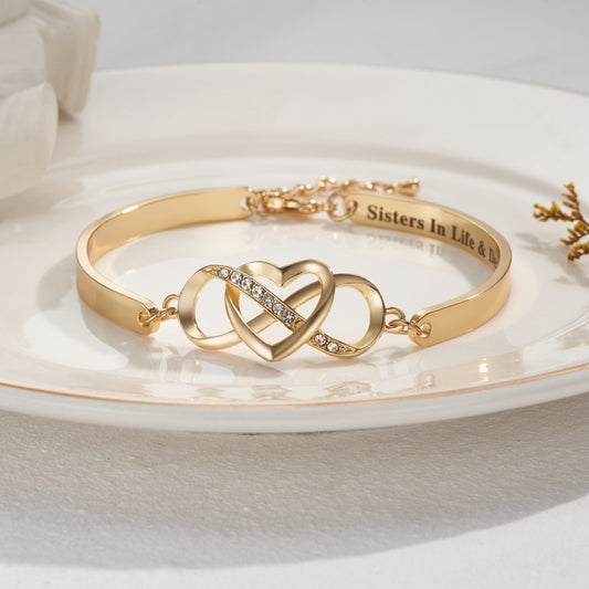 Custom Engraved Infinity Heart Bracelet