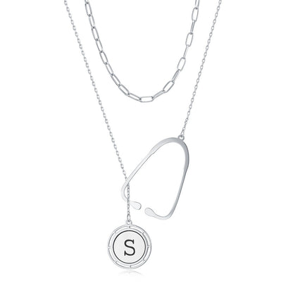 Custom Initial Stethoscope Lariat Necklace