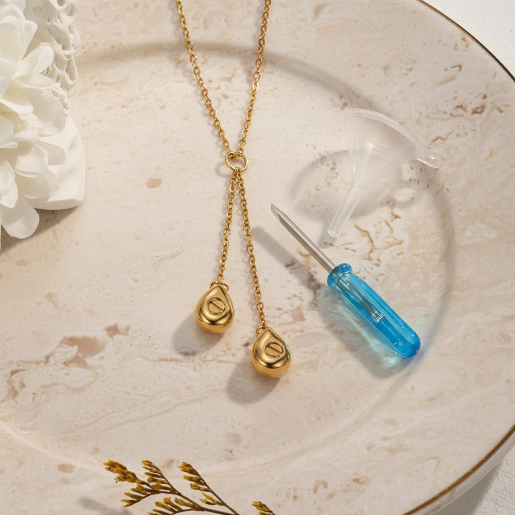 Double Teardrop Urn Necklace