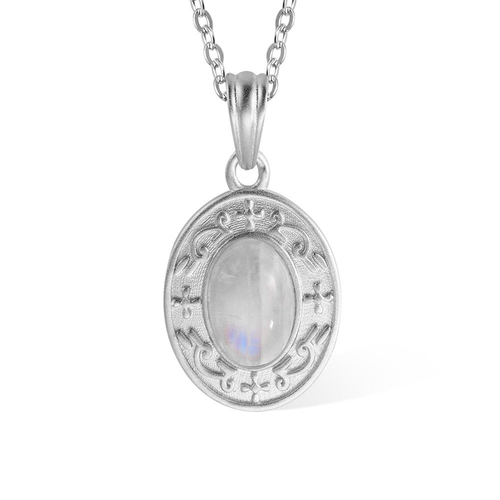 Custom Engraved Moonstone Necklace