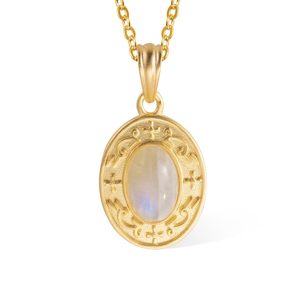 Custom Engraved Moonstone Necklace