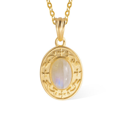 Custom Engraved Moonstone Necklace