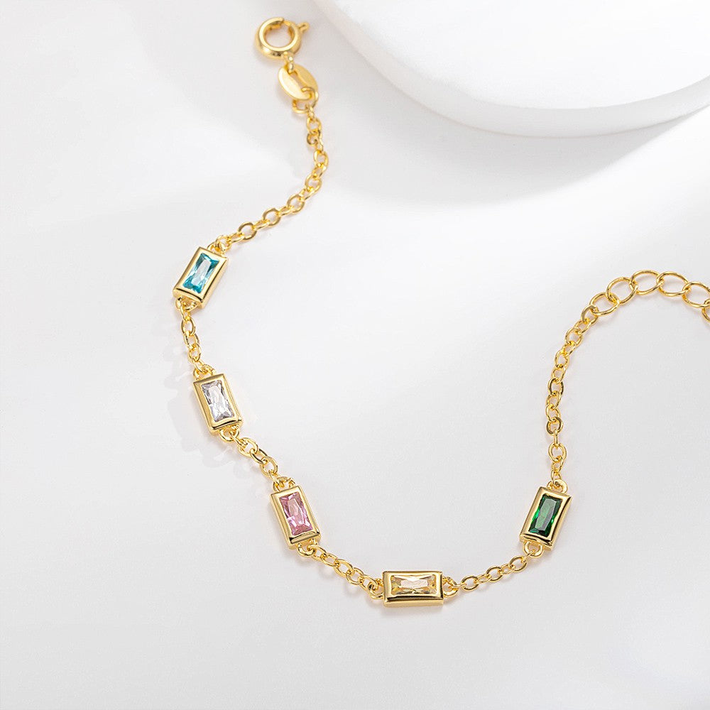 Dainty Combined Birthstone Bracelet