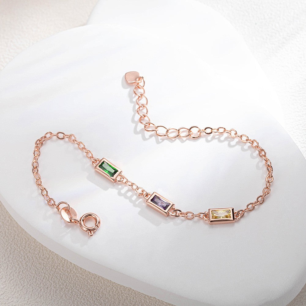 Dainty Combined Birthstone Bracelet