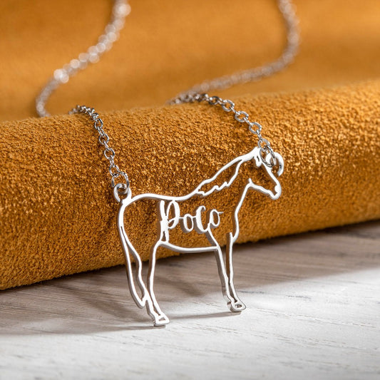 Personalized Name Horse Necklace