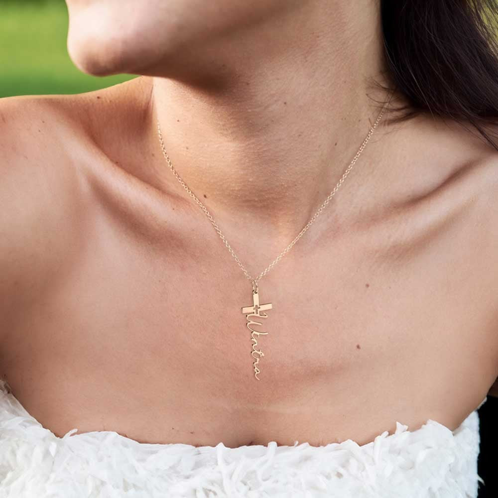 Personalized Cross Name Necklace