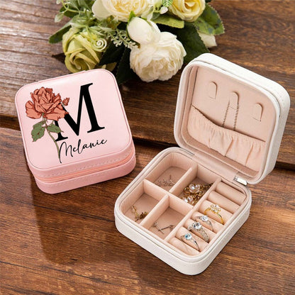 Personalized  Birth Flower Jewelry Box