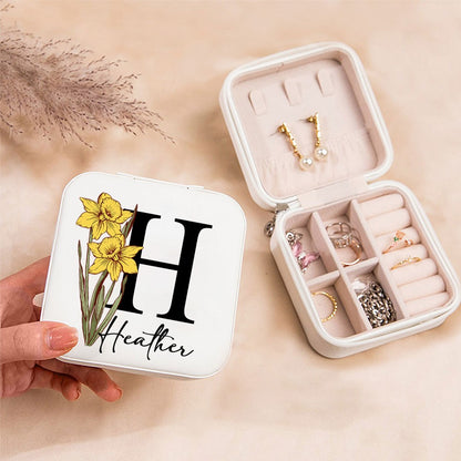 Personalized  Birth Flower Jewelry Box