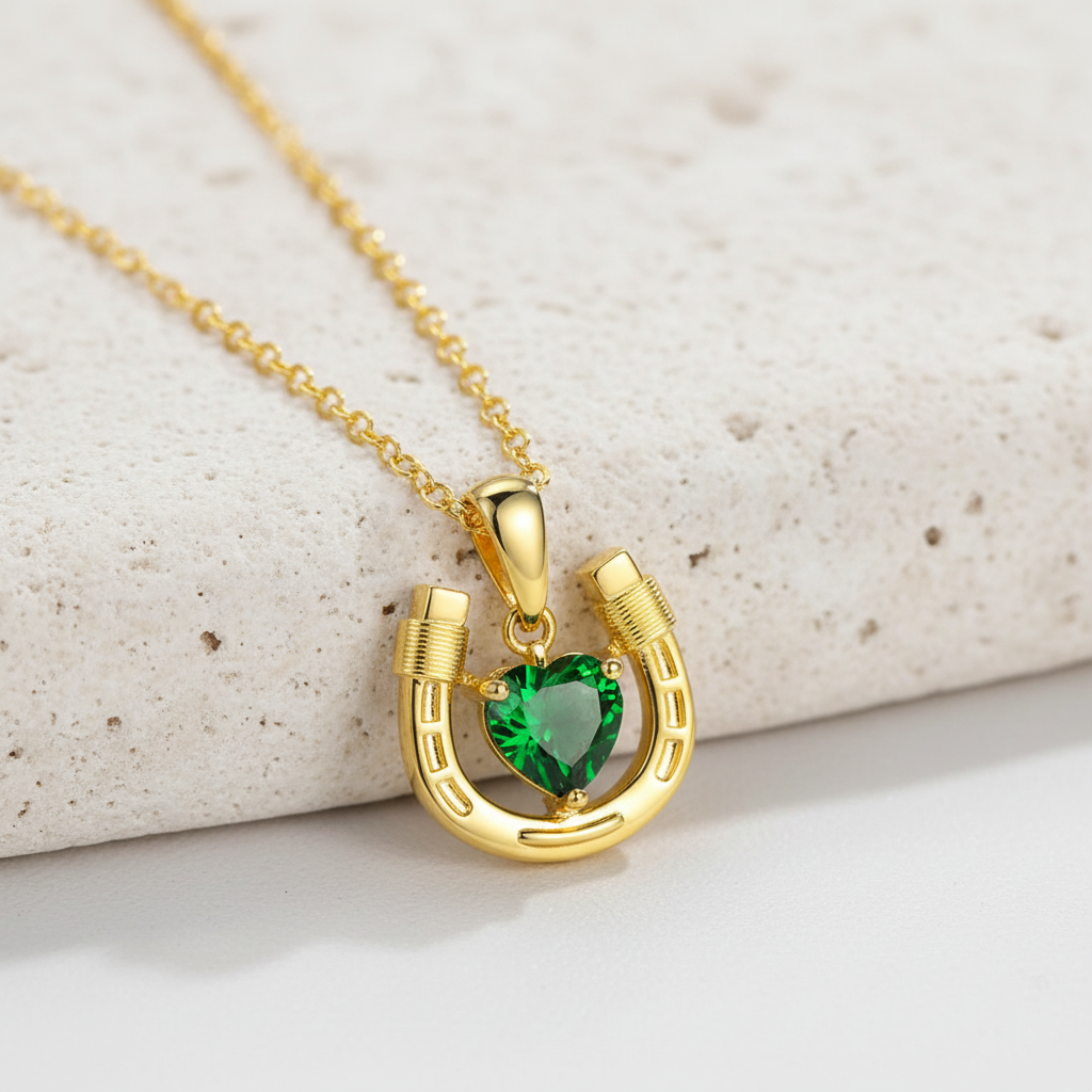 Personalized Birthstone Horseshoe Necklace