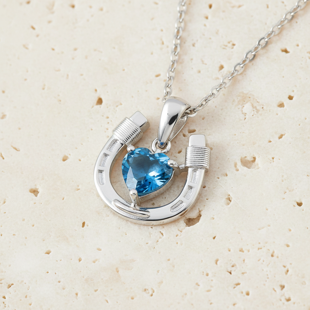 Personalized Birthstone Horseshoe Necklace