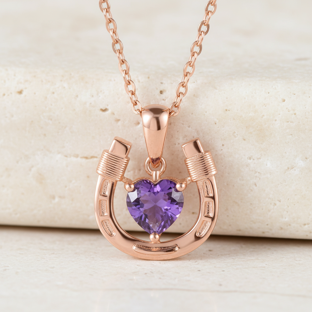 Personalized Birthstone Horseshoe Necklace