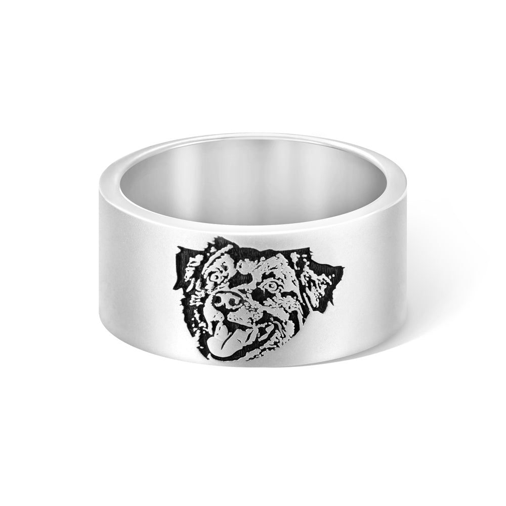 Custom Engraved Pet Photo Ring with Name