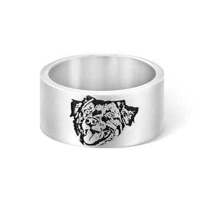 Custom Engraved Pet Photo Ring with Name