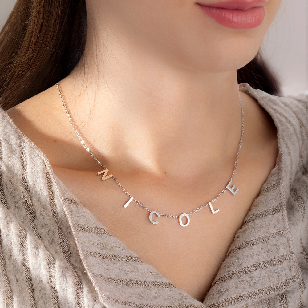 Custom Spaced Initial Name Necklace