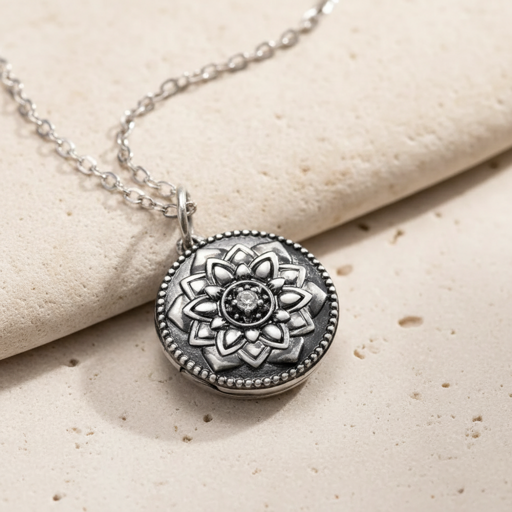 Custom Vintage Sunflower Locket Necklace