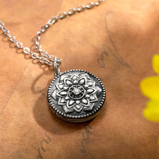 Custom Vintage Sunflower Locket Necklace