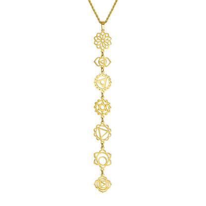 Dainty 7 Chakra Y-Necklace