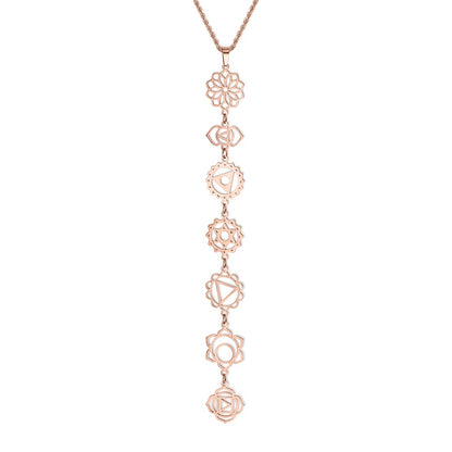 Dainty 7 Chakra Y-Necklace