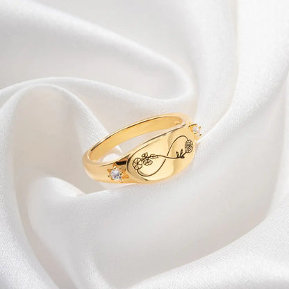 Custom Infinity Double Birth Flowers Ring