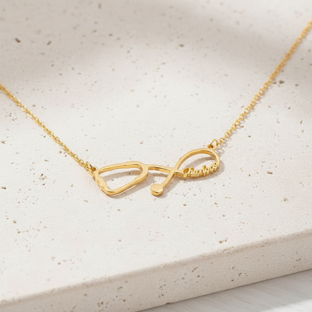 Personalized Stethoscope Name Necklace