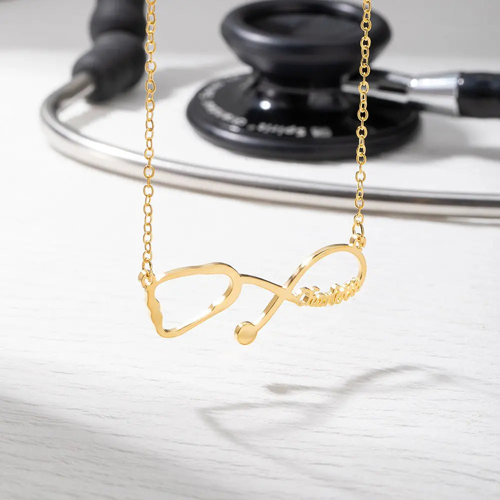 Personalized Stethoscope Name Necklace