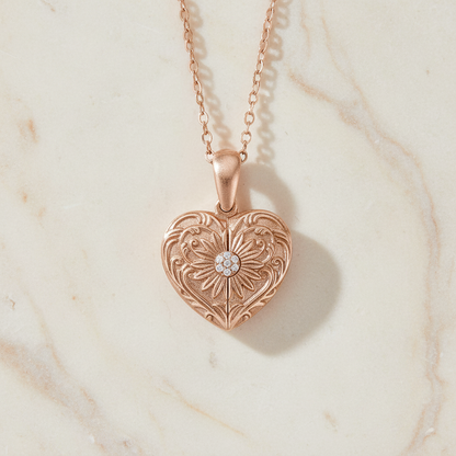 Custom Photo Vintage Heart Locket Necklace