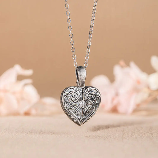 Custom Photo Vintage Heart Locket Necklace