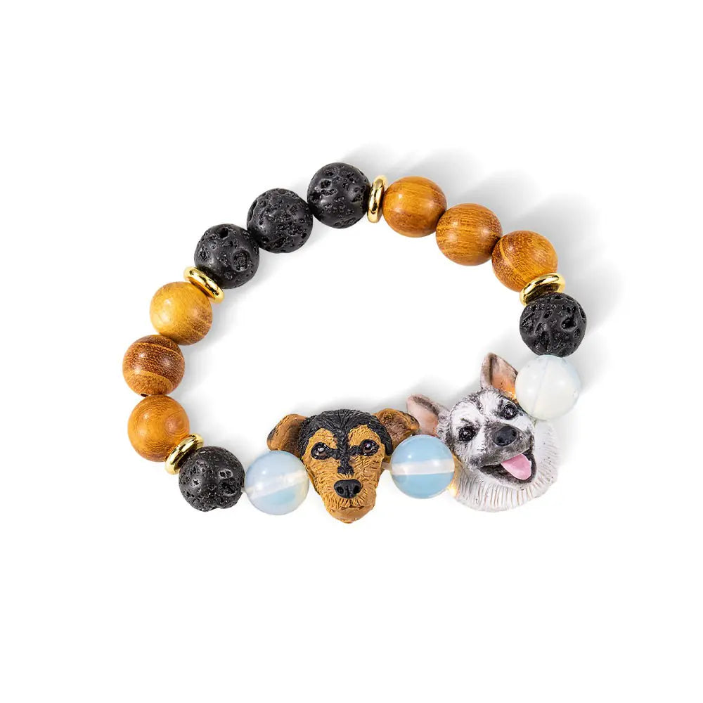 Custom Handmade Pet Portrait Beaded Bracelet