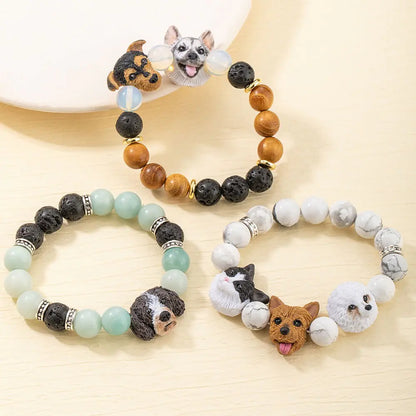 Custom Handmade Pet Portrait Beaded Bracelet