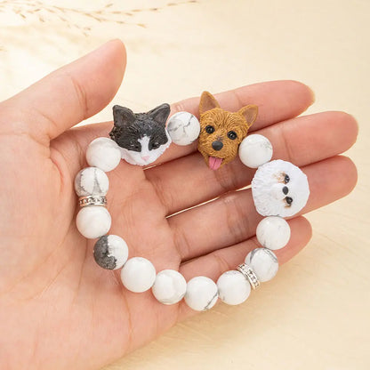 Custom Handmade Pet Portrait Beaded Bracelet